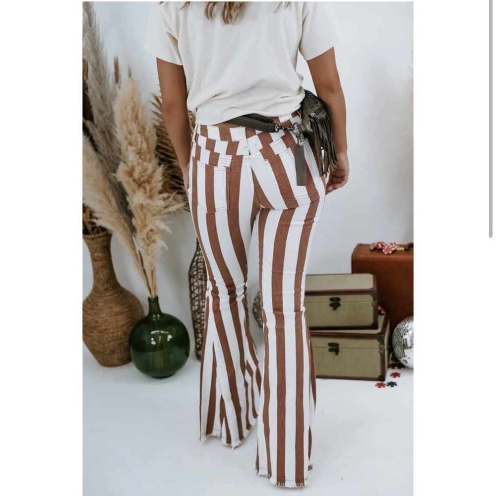 Saints and heart striped flare pants size S - Picture 4 of 6